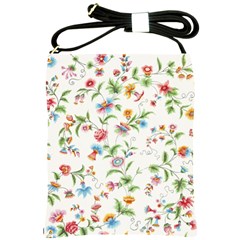 Vintage Floral Flower Pattern Art Nature Blooming Blossom Botanical Botany Shoulder Sling Bag by Maspions