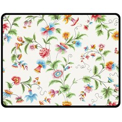 Vintage Floral Flower Pattern Art Nature Blooming Blossom Botanical Botany Fleece Blanket (medium)