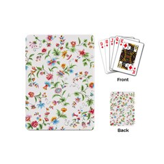 Vintage Floral Flower Pattern Art Nature Blooming Blossom Botanical Botany Playing Cards Single Design (mini)