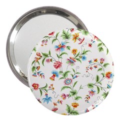 Vintage Floral Flower Pattern Art Nature Blooming Blossom Botanical Botany 3  Handbag Mirrors