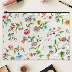 Vintage Floral Flower Pattern Art Nature Blooming Blossom Botanical Botany Cosmetic Bag (xxxl)