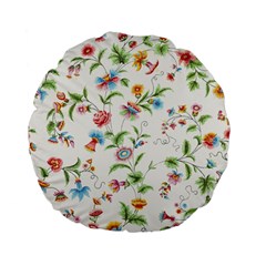 Vintage Floral Flower Pattern Art Nature Blooming Blossom Botanical Botany Standard 15  Premium Flano Round Cushions