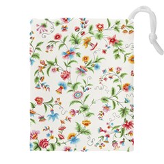 Vintage Floral Flower Pattern Art Nature Blooming Blossom Botanical Botany Drawstring Pouch (5xl)