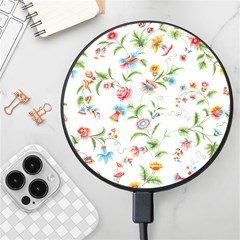 Vintage Floral Flower Pattern Art Nature Blooming Blossom Botanical Botany Wireless Fast Charger(black) by Maspions