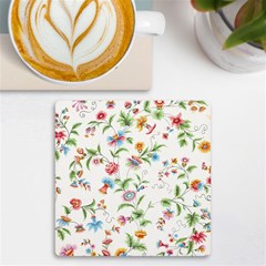 Vintage Floral Flower Pattern Art Nature Blooming Blossom Botanical Botany Uv Print Square Tile Coaster 