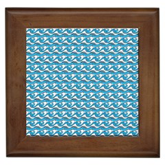 Blue Wave Sea Ocean Pattern Background Beach Nature Water Framed Tile by Maspions