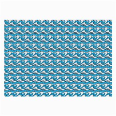 Blue Wave Sea Ocean Pattern Background Beach Nature Water Large Glasses Cloth (2 Sides) by Maspions