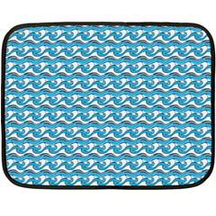 Blue Wave Sea Ocean Pattern Background Beach Nature Water Fleece Blanket (mini)