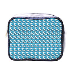 Blue Wave Sea Ocean Pattern Background Beach Nature Water Mini Toiletries Bag (one Side)