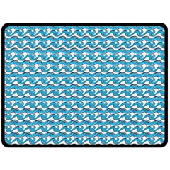 Blue Wave Sea Ocean Pattern Background Beach Nature Water Fleece Blanket (large)