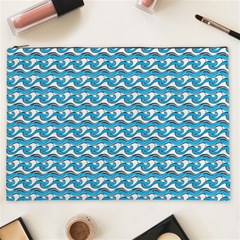 Blue Wave Sea Ocean Pattern Background Beach Nature Water Cosmetic Bag (xxl)