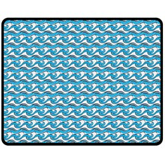 Blue Wave Sea Ocean Pattern Background Beach Nature Water Two Sides Fleece Blanket (medium)