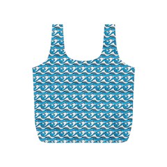 Blue Wave Sea Ocean Pattern Background Beach Nature Water Full Print Recycle Bag (s)