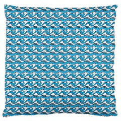 Blue Wave Sea Ocean Pattern Background Beach Nature Water Standard Premium Plush Fleece Cushion Case (one Side) by Maspions