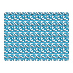 Blue Wave Sea Ocean Pattern Background Beach Nature Water Two Sides Premium Plush Fleece Blanket (mini)