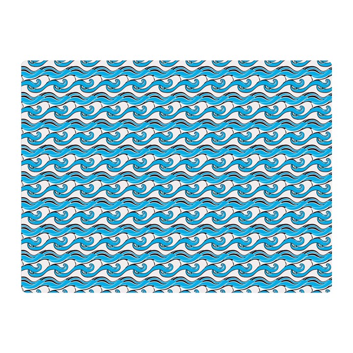 Blue Wave Sea Ocean Pattern Background Beach Nature Water Two Sides Premium Plush Fleece Blanket (Mini)