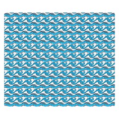 Blue Wave Sea Ocean Pattern Background Beach Nature Water Two Sides Premium Plush Fleece Blanket (kids Size)