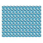 Blue Wave Sea Ocean Pattern Background Beach Nature Water Two Sides Premium Plush Fleece Blanket (Large) 80 x60  Blanket Front