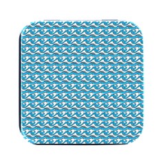 Blue Wave Sea Ocean Pattern Background Beach Nature Water Square Metal Box (black)