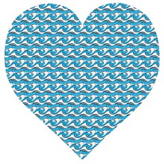 Blue Wave Sea Ocean Pattern Background Beach Nature Water Wooden Puzzle Heart