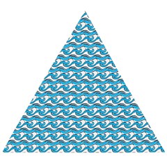 Blue Wave Sea Ocean Pattern Background Beach Nature Water Wooden Puzzle Triangle by Maspions