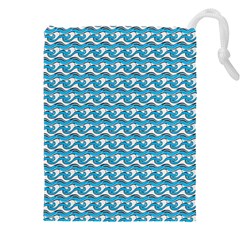 Blue Wave Sea Ocean Pattern Background Beach Nature Water Drawstring Pouch (5xl)