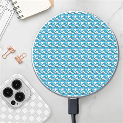 Blue Wave Sea Ocean Pattern Background Beach Nature Water Wireless Fast Charger(white)