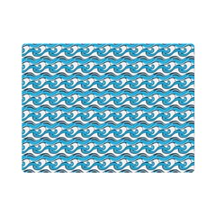 Blue Wave Sea Ocean Pattern Background Beach Nature Water Premium Plush Fleece Blanket (mini) by Maspions