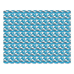 Blue Wave Sea Ocean Pattern Background Beach Nature Water Premium Plush Fleece Blanket (large) by Maspions