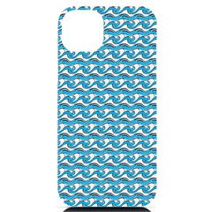 Blue Wave Sea Ocean Pattern Background Beach Nature Water Iphone 14 Plus Black Uv Print Case by Maspions