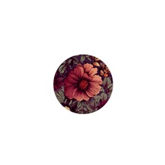 Flowers Pattern Texture Design Nature Art Colorful Surface Vintage 1  Mini Magnets