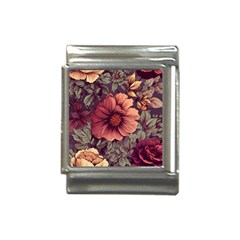 Flowers Pattern Texture Design Nature Art Colorful Surface Vintage Italian Charm (13mm) by Maspions