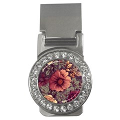 Flowers Pattern Texture Design Nature Art Colorful Surface Vintage Money Clips (cz) 