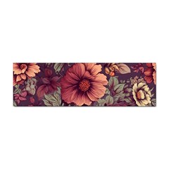 Flowers Pattern Texture Design Nature Art Colorful Surface Vintage Sticker Bumper (100 Pack) by Maspions