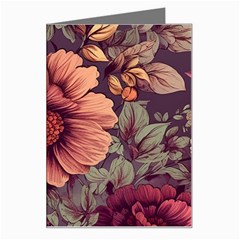 Flowers Pattern Texture Design Nature Art Colorful Surface Vintage Greeting Card