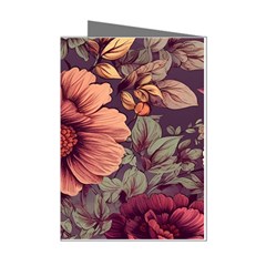 Flowers Pattern Texture Design Nature Art Colorful Surface Vintage Mini Greeting Cards (pkg Of 8) by Maspions