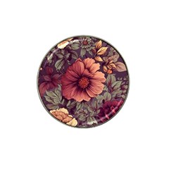 Flowers Pattern Texture Design Nature Art Colorful Surface Vintage Hat Clip Ball Marker