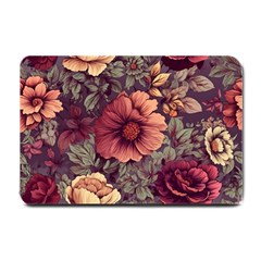 Flowers Pattern Texture Design Nature Art Colorful Surface Vintage Small Doormat by Maspions