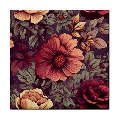 Flowers Pattern Texture Design Nature Art Colorful Surface Vintage Face Towel