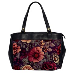 Flowers Pattern Texture Design Nature Art Colorful Surface Vintage Oversize Office Handbag