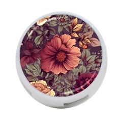 Flowers Pattern Texture Design Nature Art Colorful Surface Vintage 4-port Usb Hub (one Side)