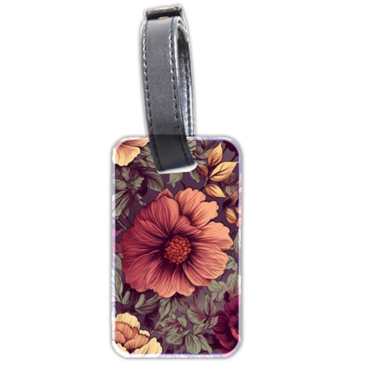 Flowers Pattern Texture Design Nature Art Colorful Surface Vintage Luggage Tag (two sides)