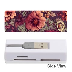 Flowers Pattern Texture Design Nature Art Colorful Surface Vintage Memory Card Reader (stick)