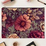 Flowers Pattern Texture Design Nature Art Colorful Surface Vintage Cosmetic Bag (XXXL) Front