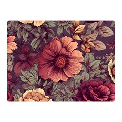 Flowers Pattern Texture Design Nature Art Colorful Surface Vintage Two Sides Premium Plush Fleece Blanket (mini) by Maspions