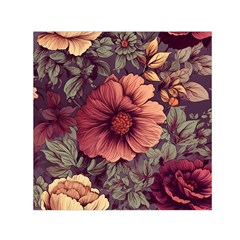 Flowers Pattern Texture Design Nature Art Colorful Surface Vintage Square Satin Scarf (30  X 30 ) by Maspions