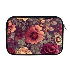 Flowers Pattern Texture Design Nature Art Colorful Surface Vintage Apple Macbook Pro 17  Zipper Case by Maspions