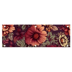 Flowers Pattern Texture Design Nature Art Colorful Surface Vintage Banner And Sign 6  X 2 