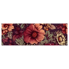 Flowers Pattern Texture Design Nature Art Colorful Surface Vintage Banner And Sign 12  X 4  by Maspions