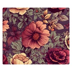 Flowers Pattern Texture Design Nature Art Colorful Surface Vintage Premium Plush Fleece Blanket (small)